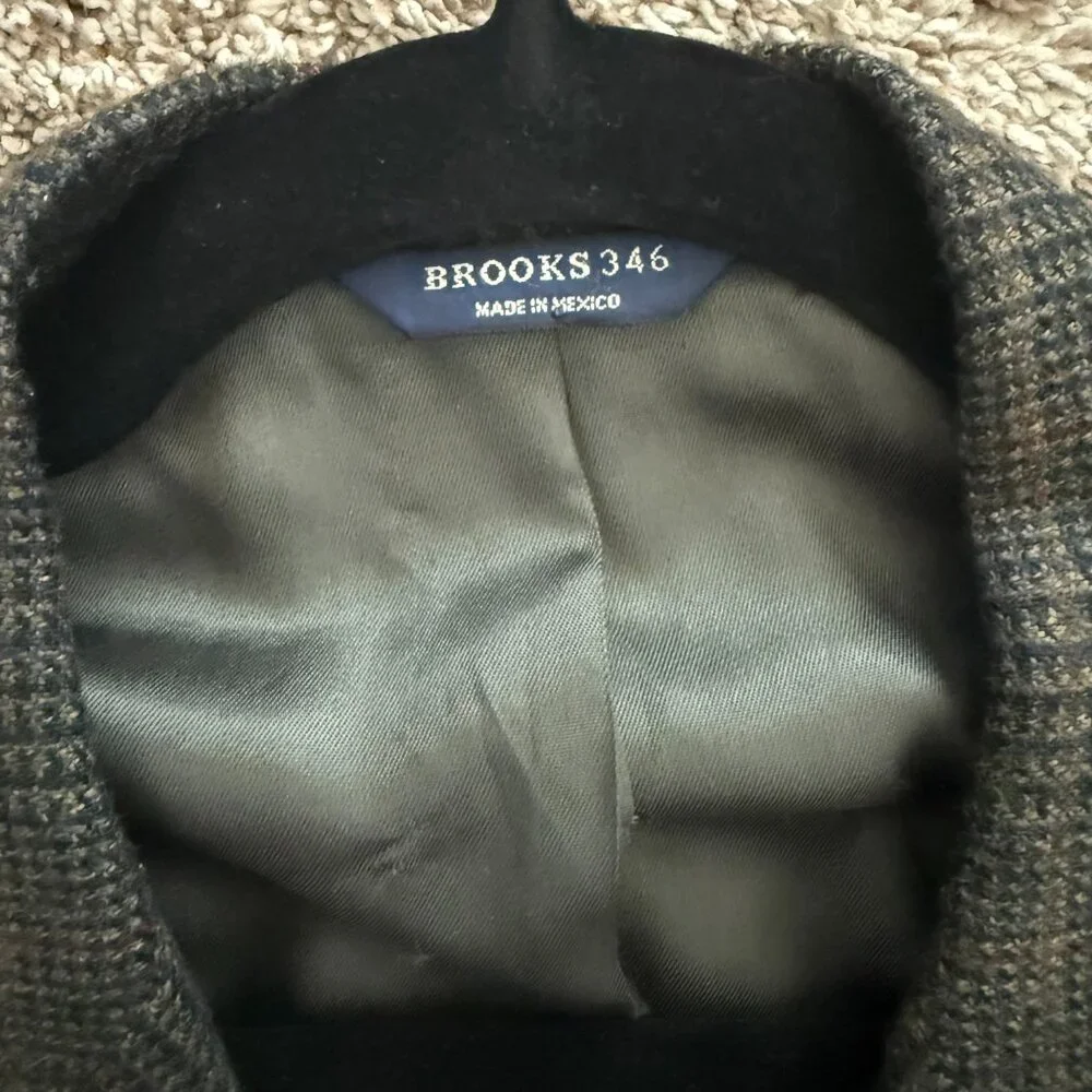 Brooks Brothers 346 Cashmere Wool Blend plaid blazer sz 46 Regular
